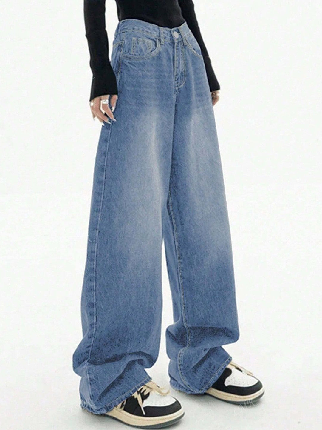 Classic Blue Baggy Wide Leg Jeans