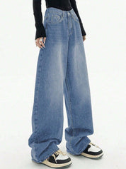 Classic Blue Baggy Wide Leg Jeans