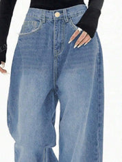 Classic Blue Baggy Wide Leg Jeans