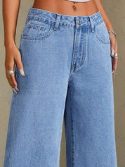 Light Wash Wide Leg Denim Jeans