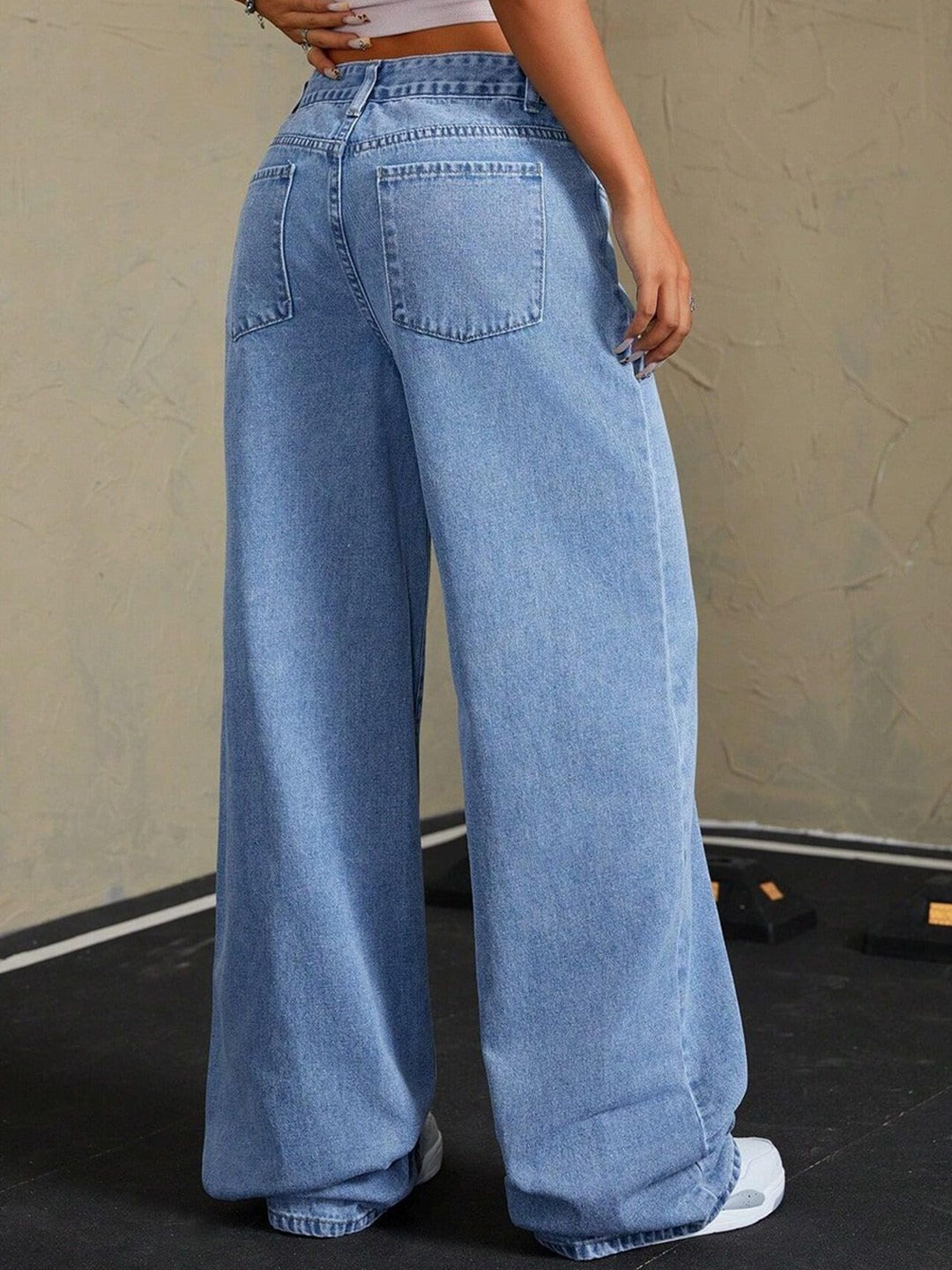 Light Wash Wide Leg Denim Jeans