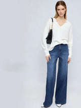 Dark Wash Wide Leg Denim Jeans