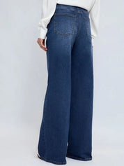 Dark Wash Wide Leg Denim Jeans