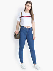 KOTTY Women High Waisted Skinny Cotton Jeans