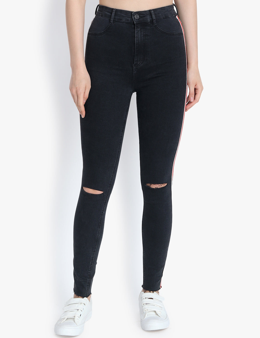 KOTTY Women High Rise Skinny Cotton Jeans