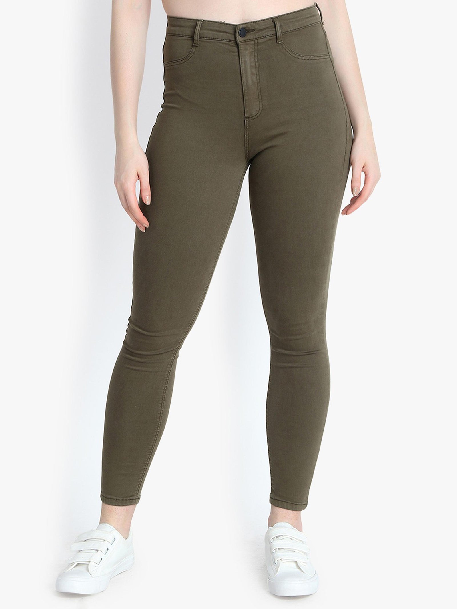 KOTTY Women High Waisted Skinny Cotton Jeans