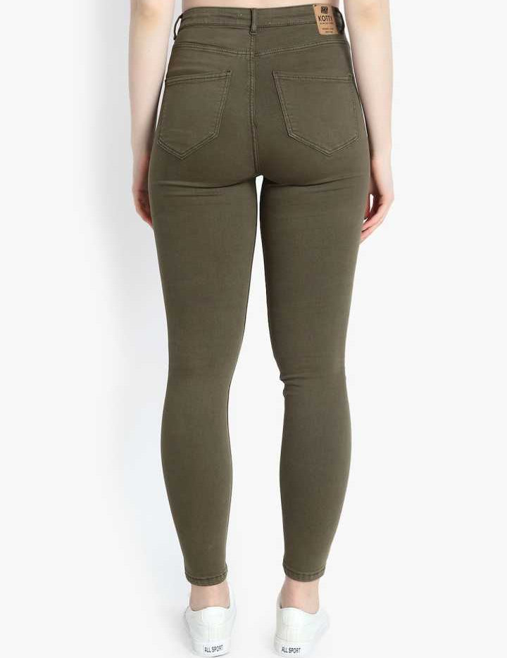KOTTY Women High Waisted Skinny Cotton Jeans