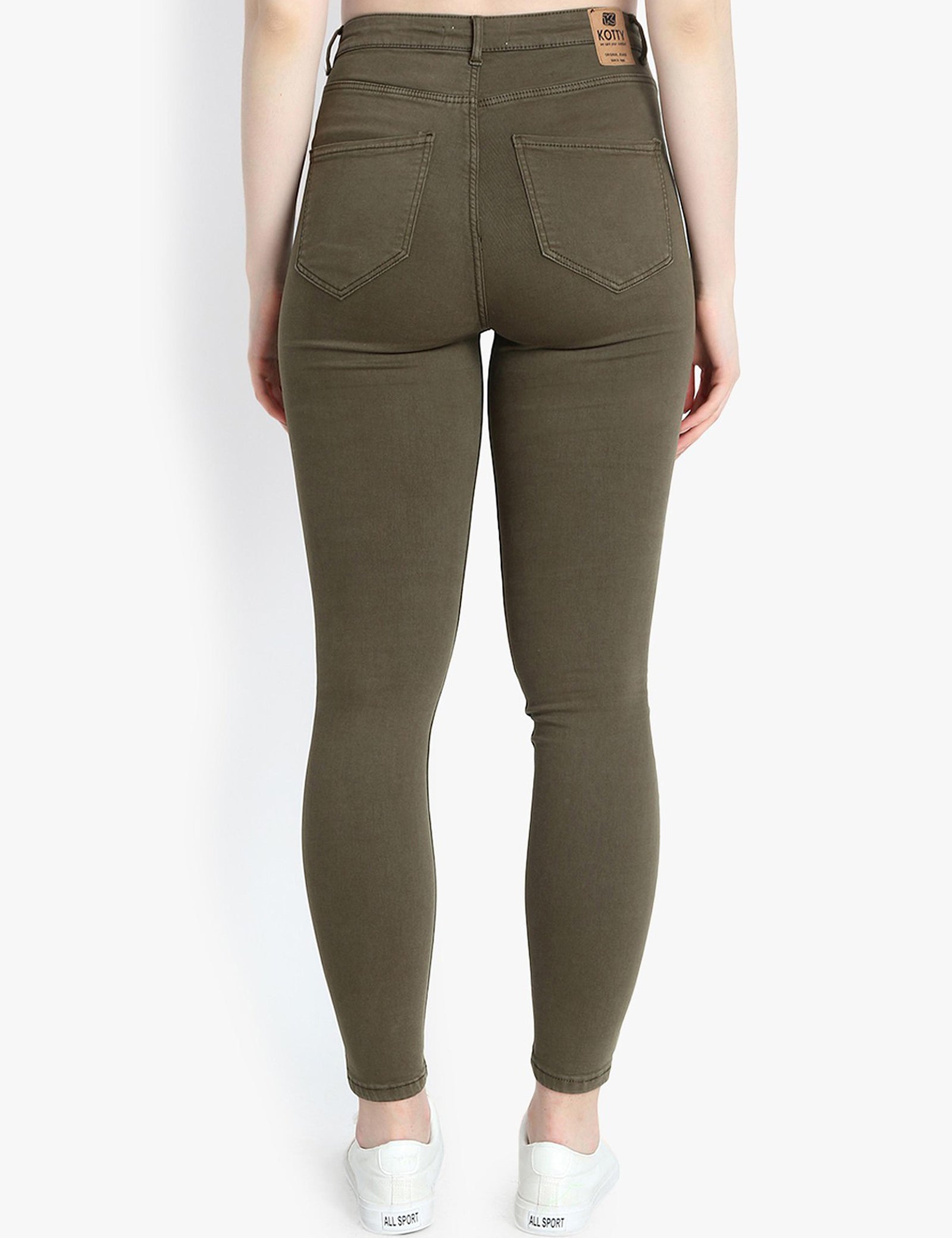 KOTTY Women High Waisted Skinny Cotton Jeans