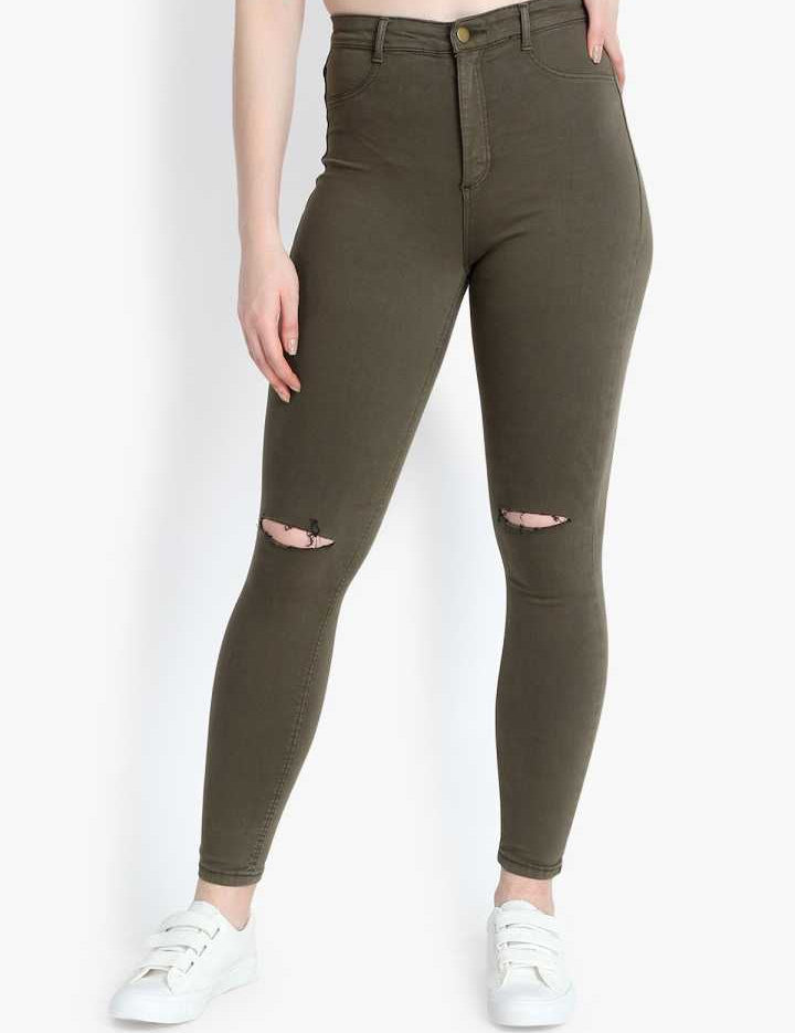 KOTTY Women High Rise Skinny Cotton Jeans
