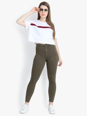 KOTTY Women High Waisted Skinny Cotton Jeans
