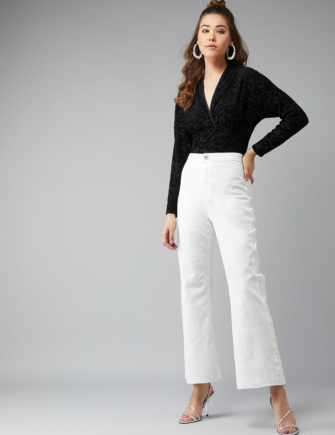 KOTTY Flared Women White Jeans 