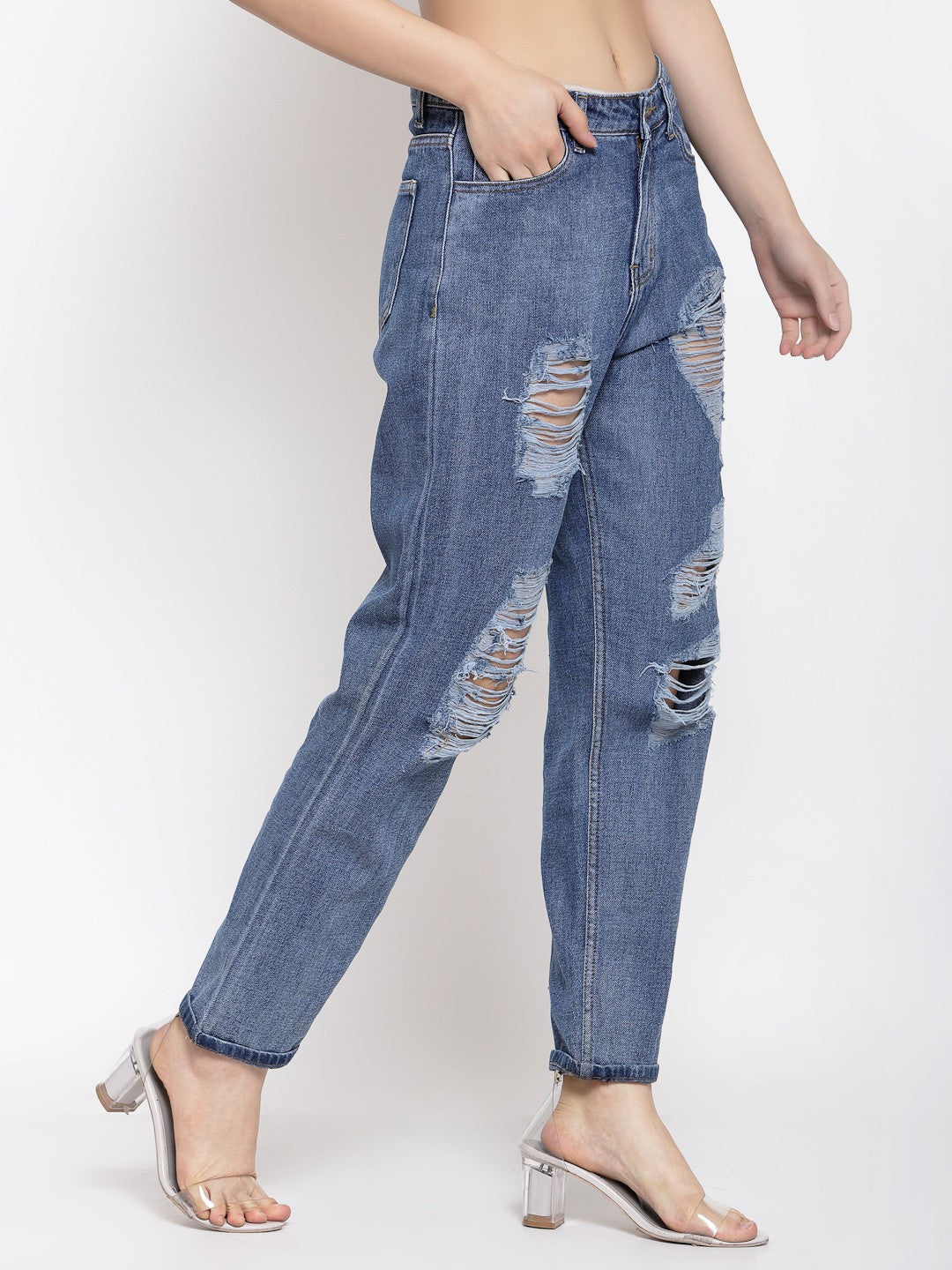 KOTTY Boyfriend Women Blue Jeans 