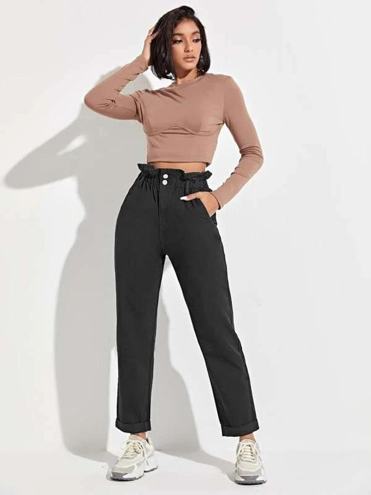 KOTTY Boyfriend Women Black Jeans 