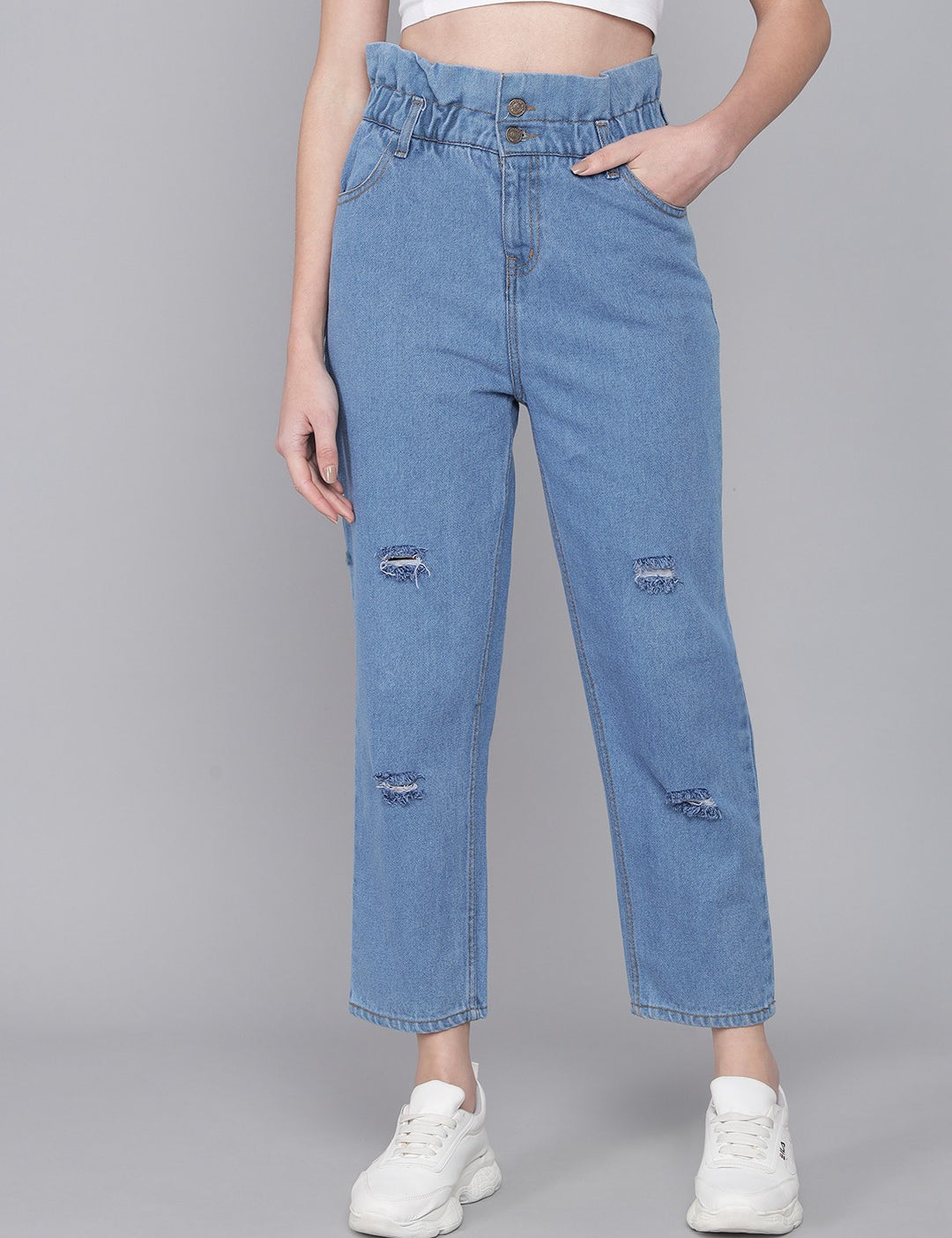 KOTTY Boyfriend Women Light Blue Jeans 