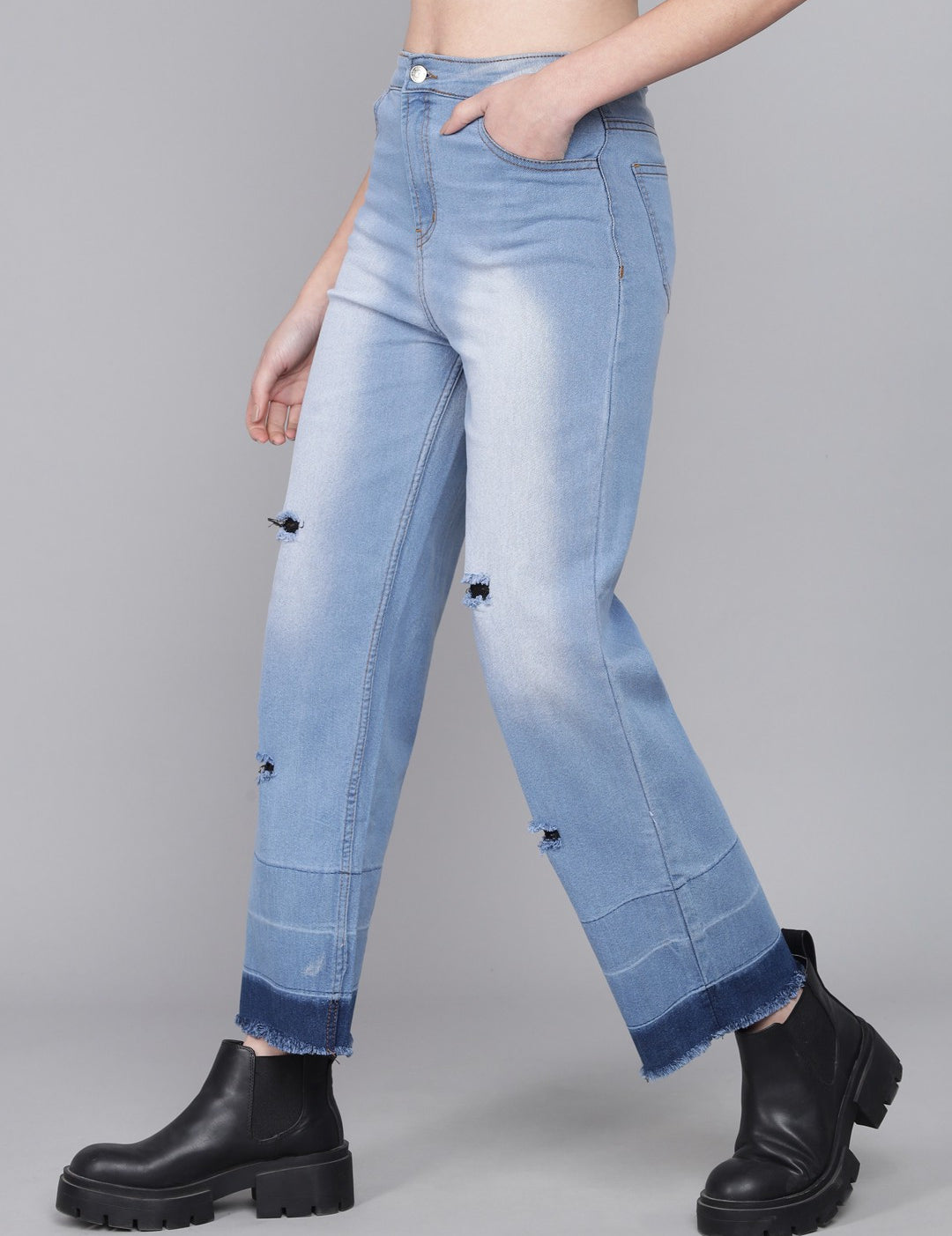 KOTTY Flared Women Light Blue Jeans 