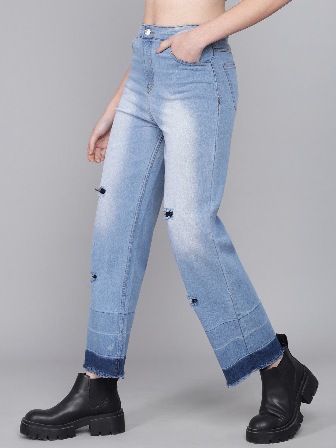 KOTTY Flared Women Light Blue Jeans 