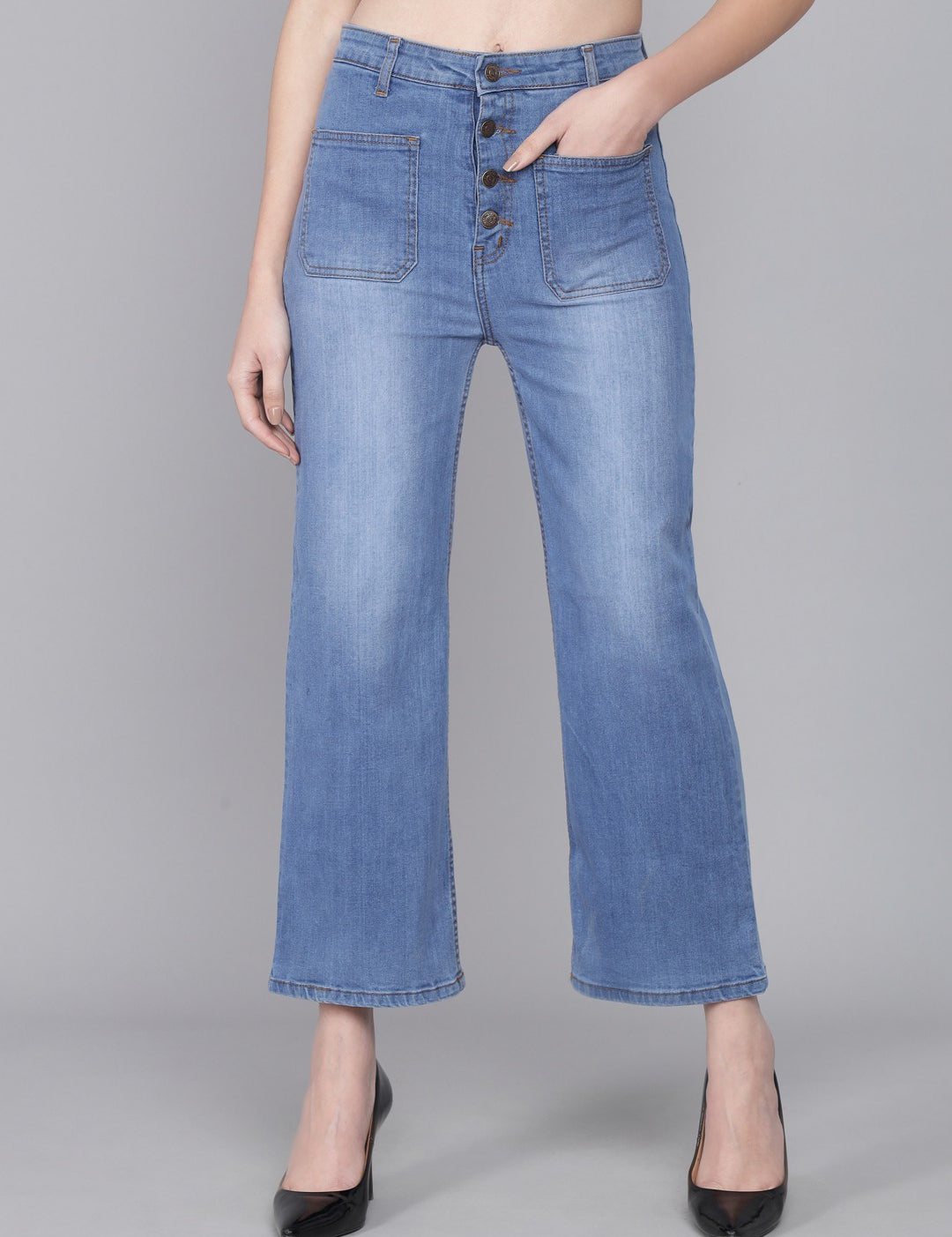 KOTTY Flared Women Light Blue Jeans 
