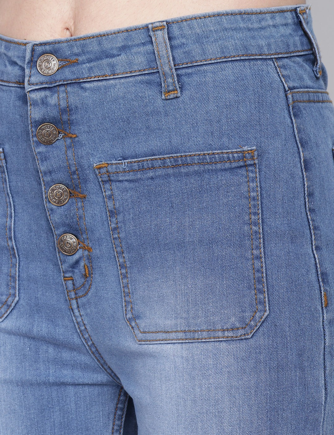 KOTTY Flared Women Light Blue Jeans 