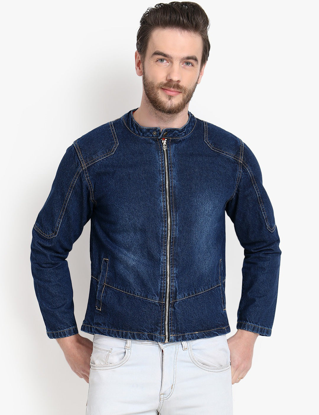 KOTTY Full Sleeve Washed Men Denim Jacket 