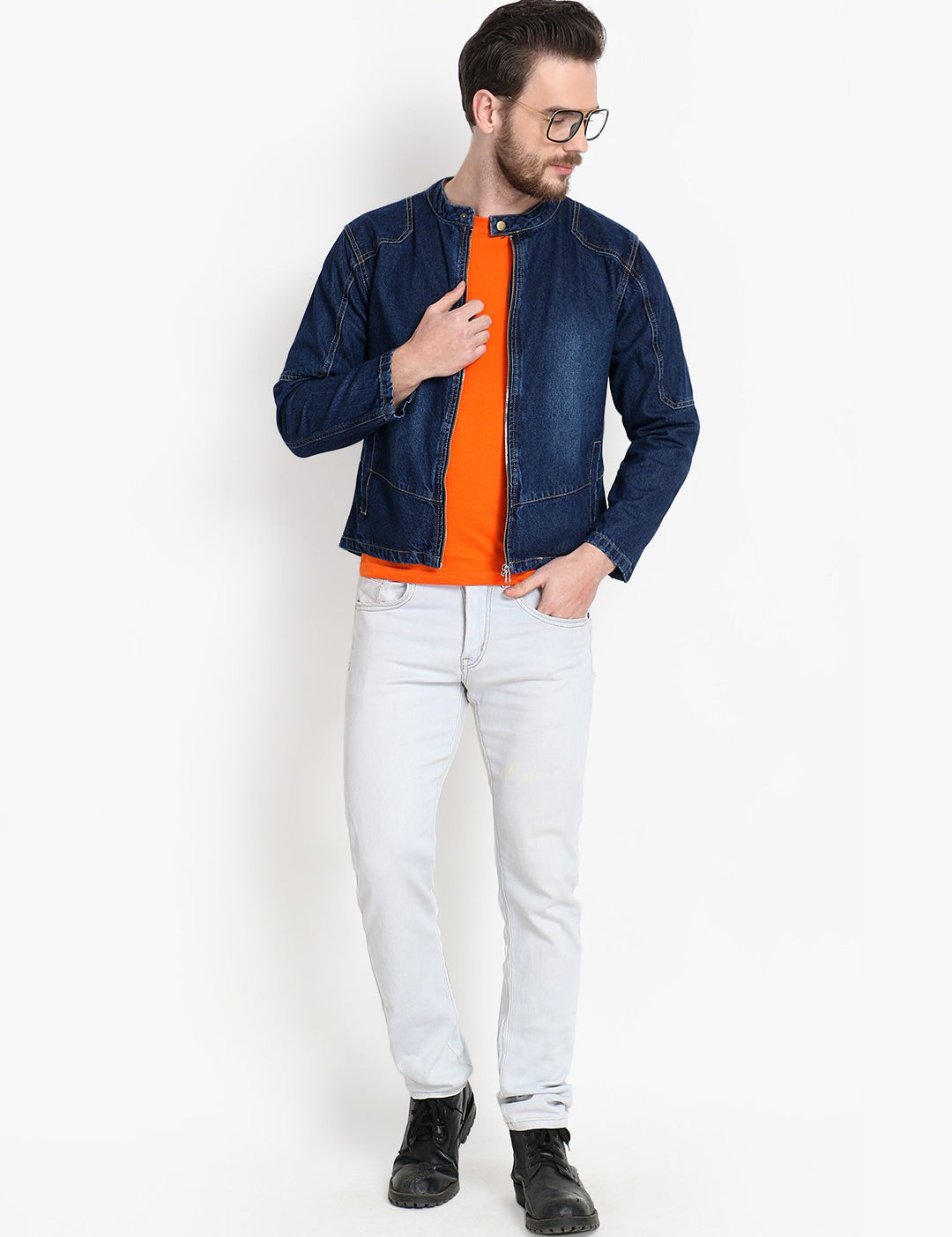 KOTTY Full Sleeve Washed Men Denim Jacket 