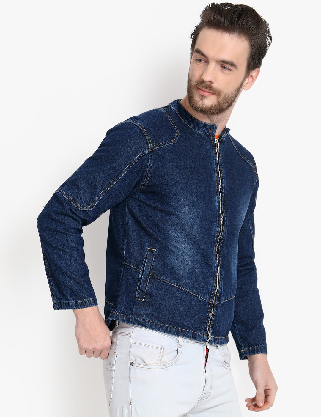 KOTTY Full Sleeve Washed Men Denim Jacket 