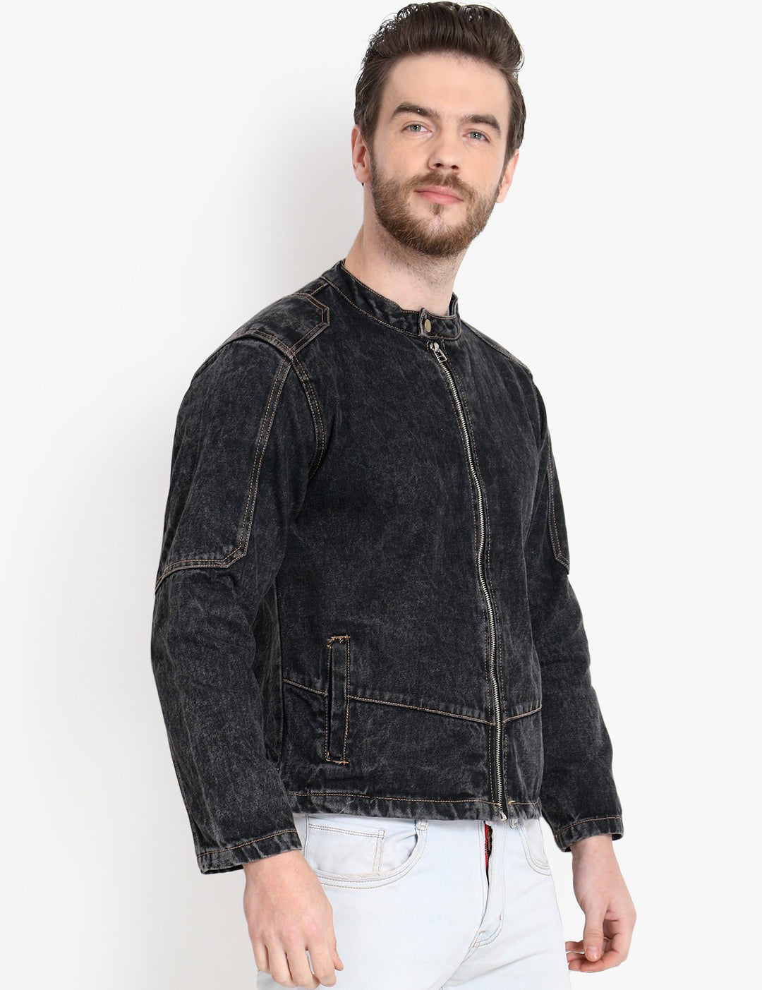 KOTTY Full Sleeve Washed Men Denim Jacket 