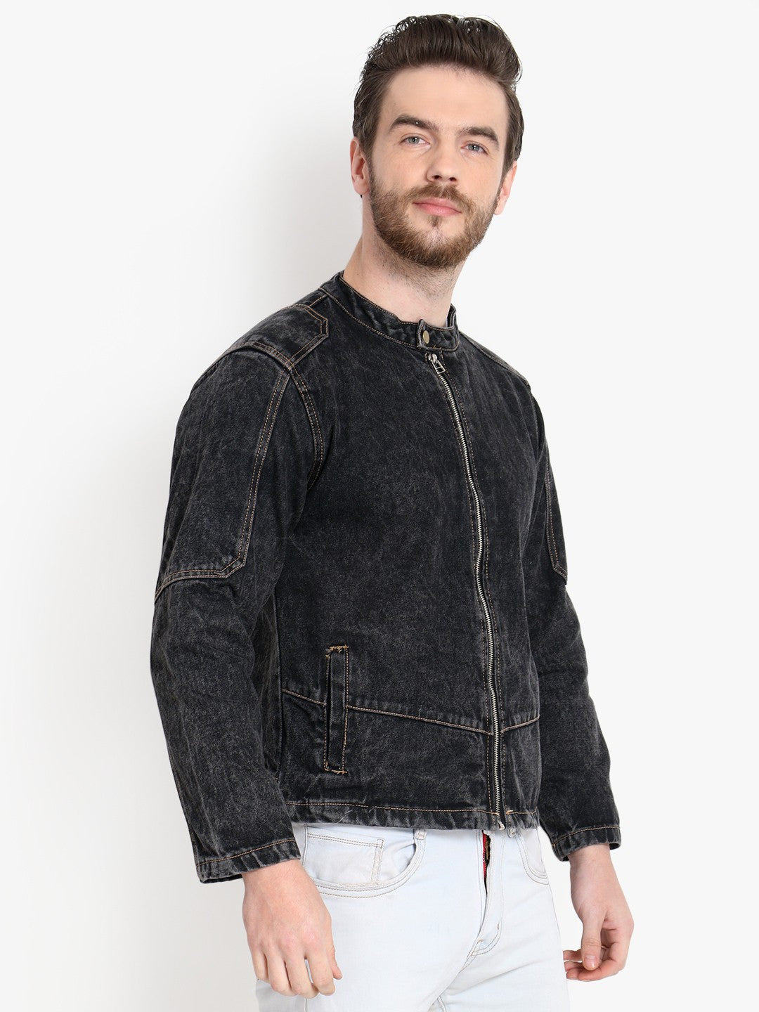 KOTTY Full Sleeve Washed Men Denim Jacket 