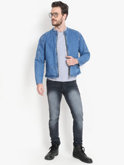 KOTTY Full Sleeve Washed Men Denim Jacket 