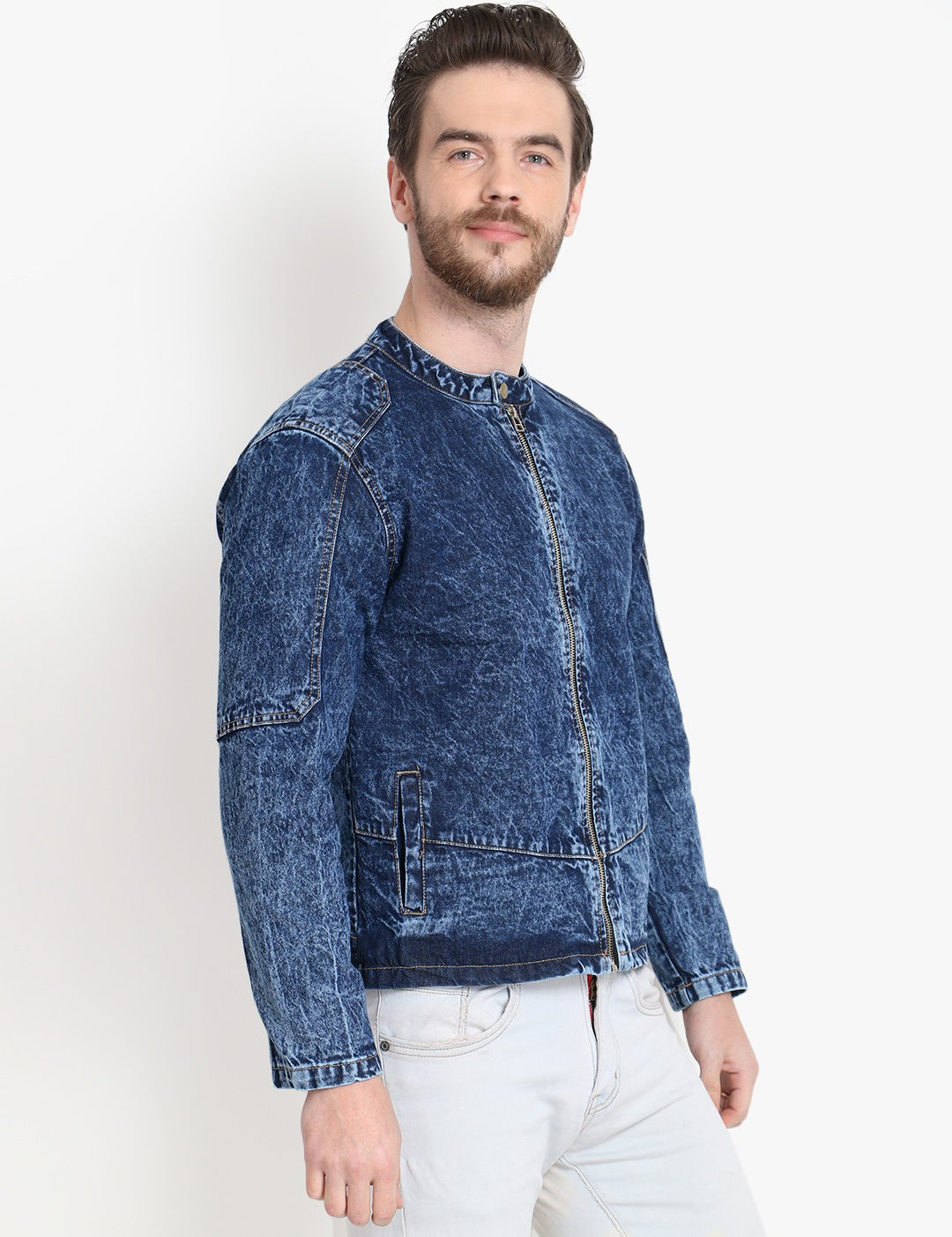 KOTTY Full Sleeve Washed Men Denim Jacket 