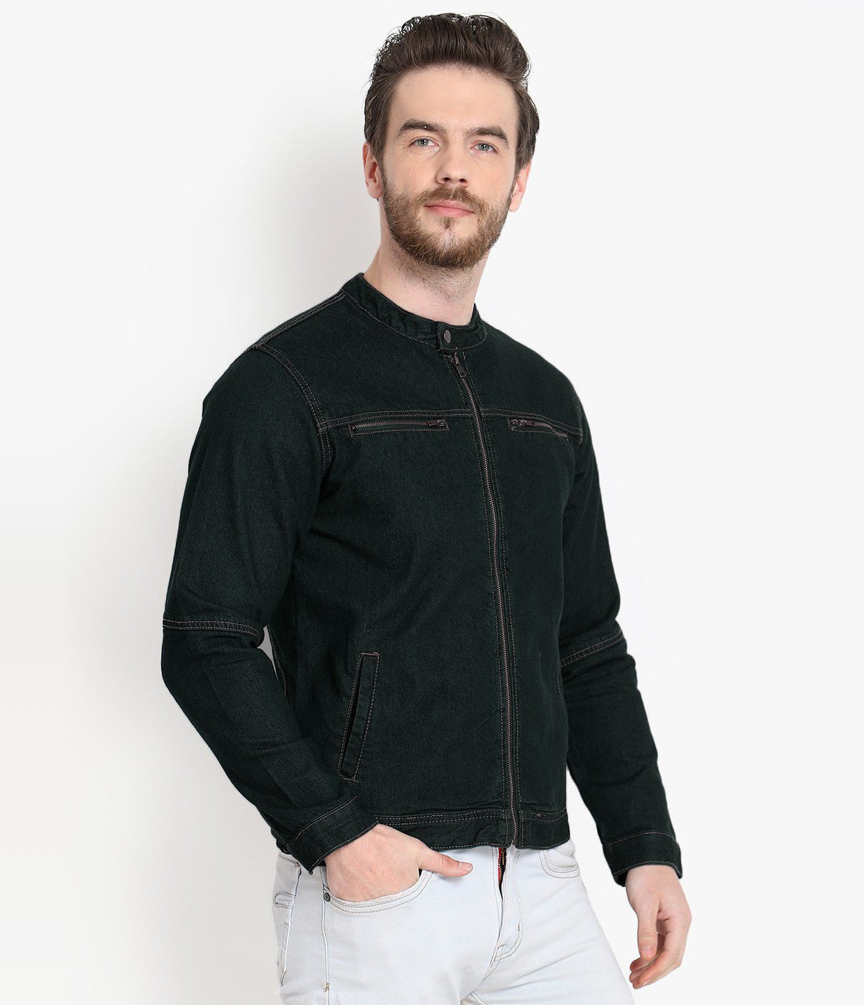 KOTTY Full Sleeve Washed Men Denim Jacket 