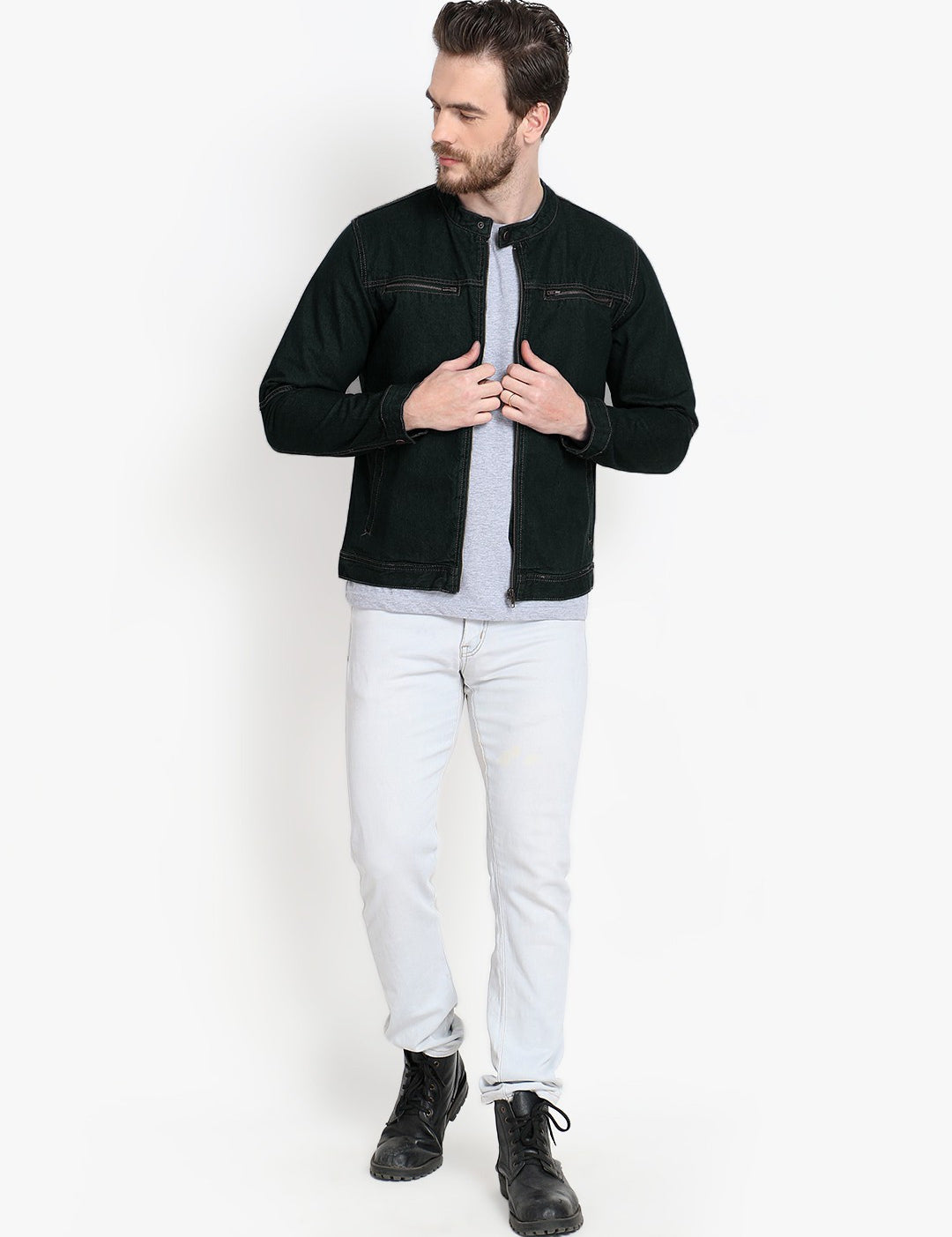 KOTTY Full Sleeve Washed Men Denim Jacket 
