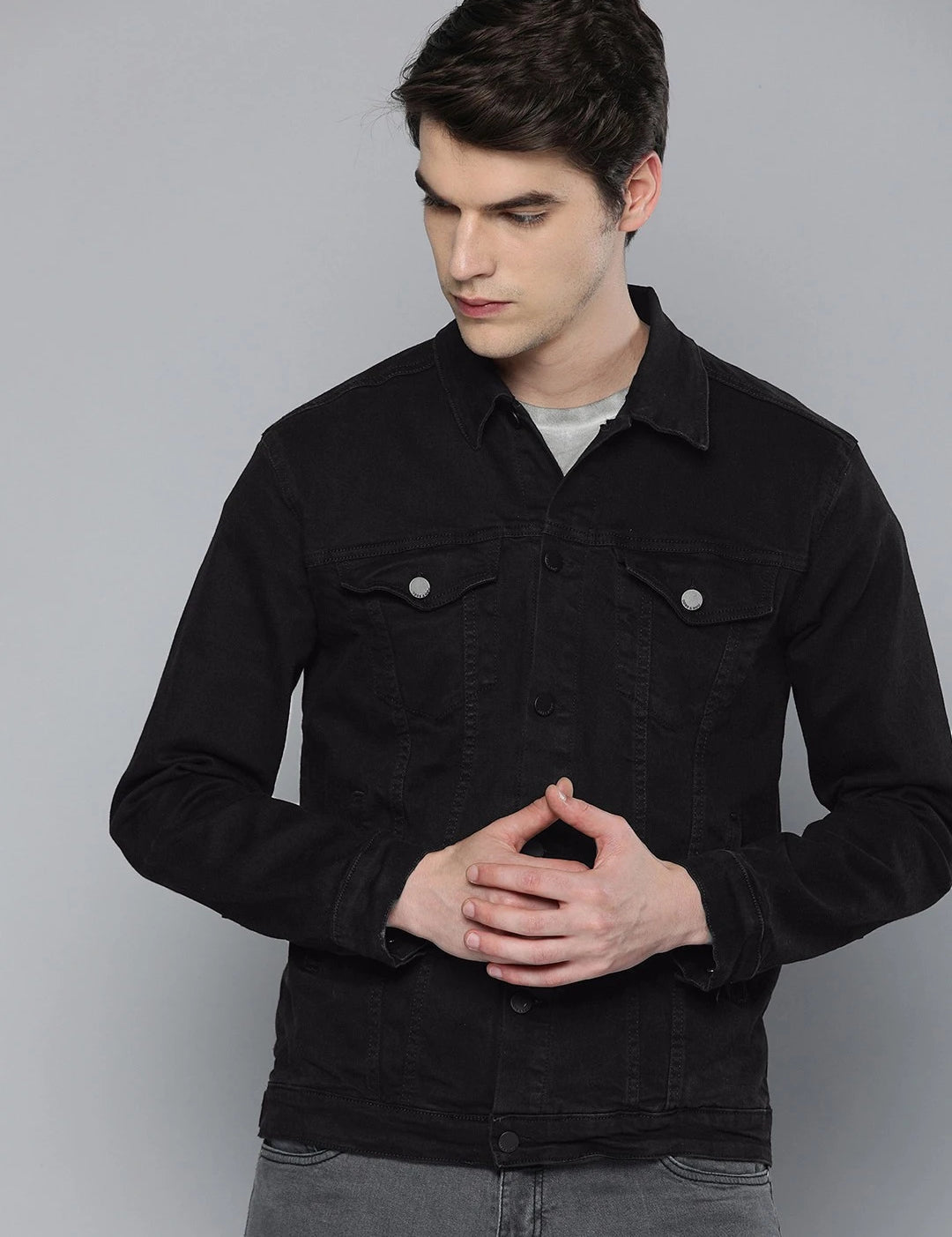 KOTTY Full Sleeve Washed Men Denim Jacket 
