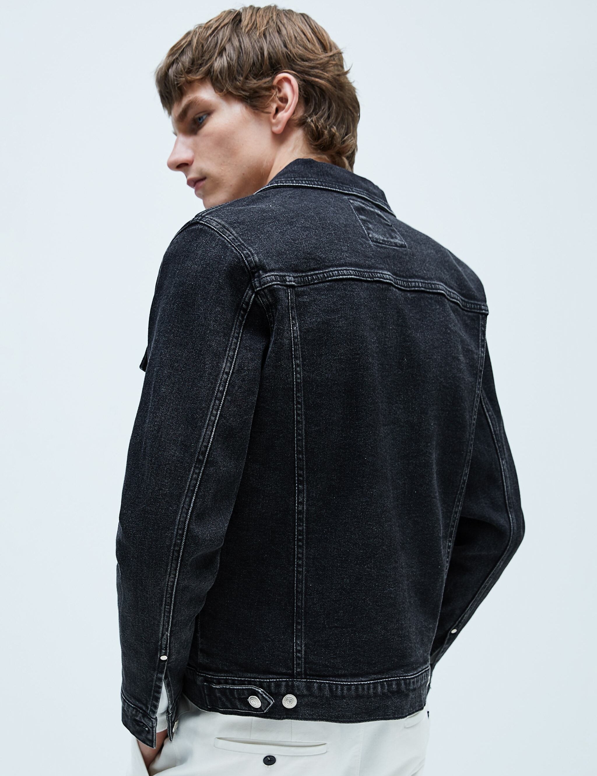 KOTTY Full Sleeve Solid Men Denim Jacket 