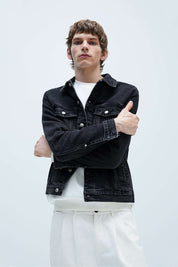 KOTTY Full Sleeve Solid Men Denim Jacket 