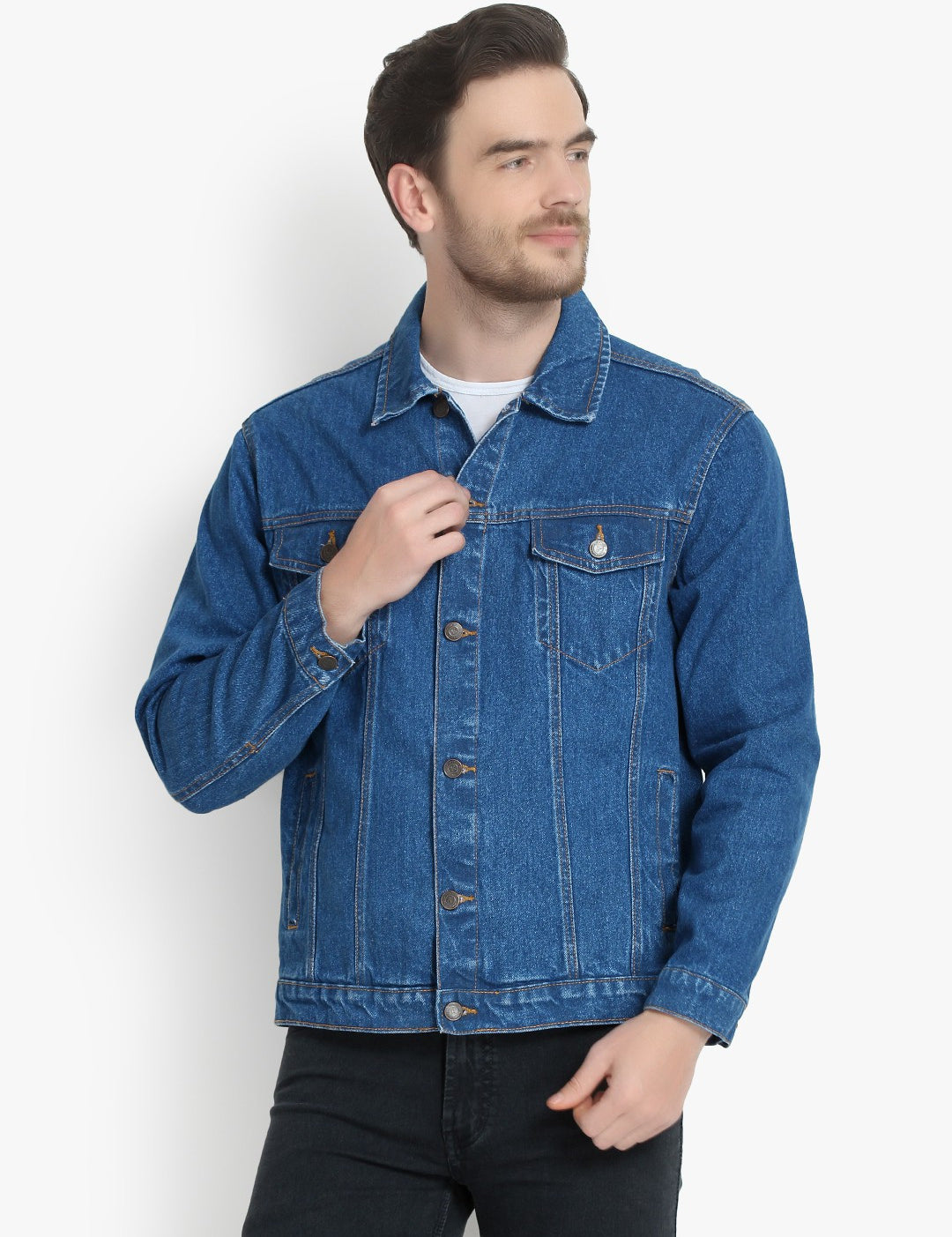 KOTTY Full Sleeve Washed Men Denim Jacket 