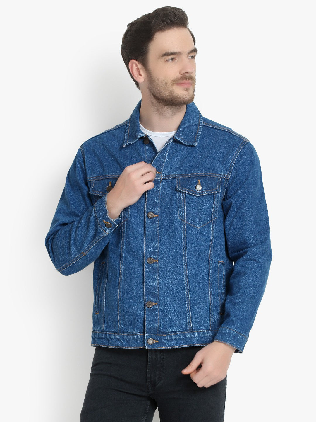 KOTTY Full Sleeve Washed Men Denim Jacket 