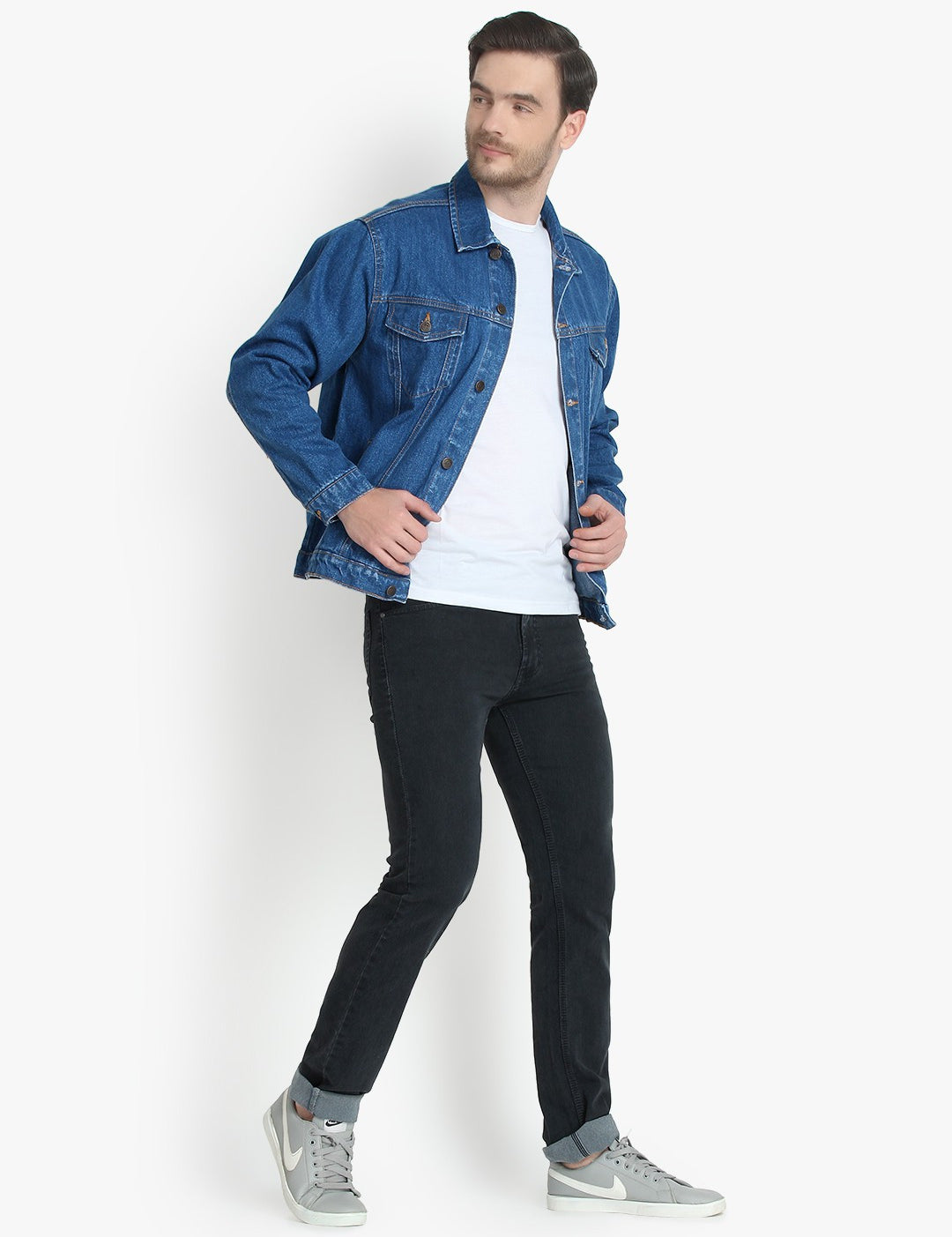 KOTTY Full Sleeve Washed Men Denim Jacket 