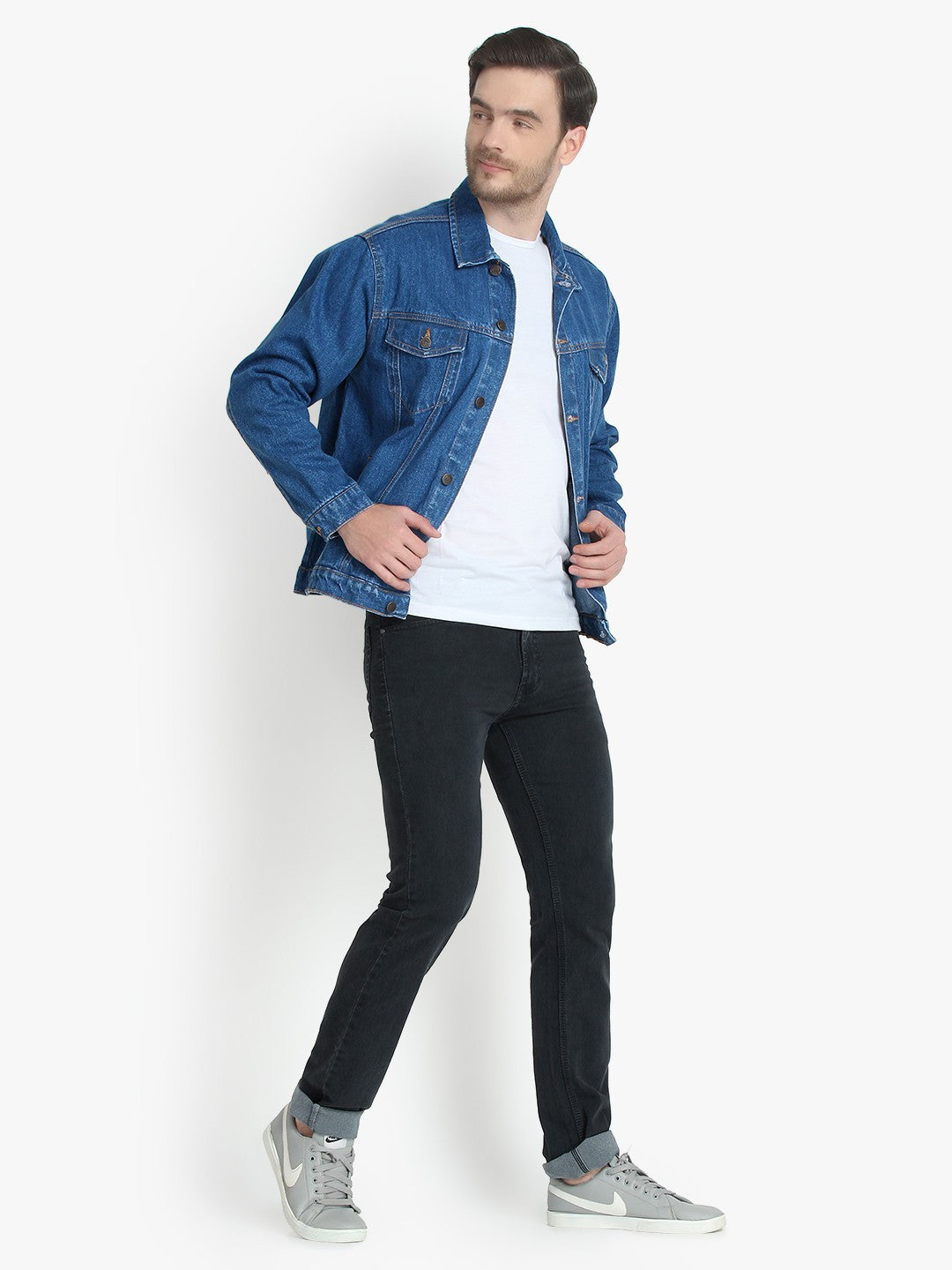 KOTTY Full Sleeve Washed Men Denim Jacket 