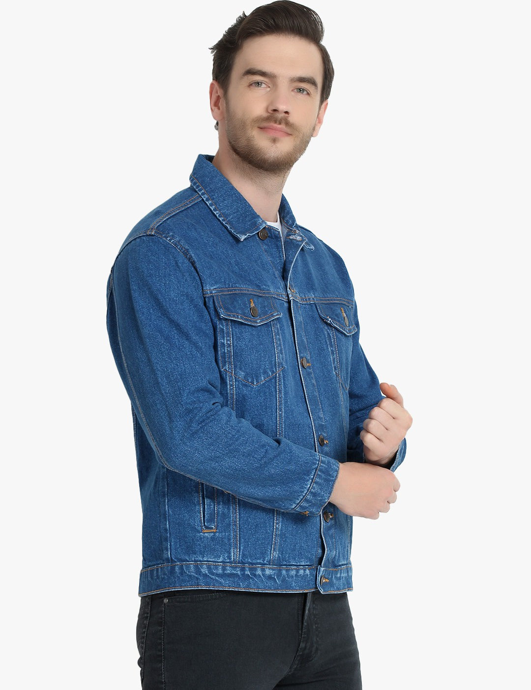 KOTTY Full Sleeve Washed Men Denim Jacket 