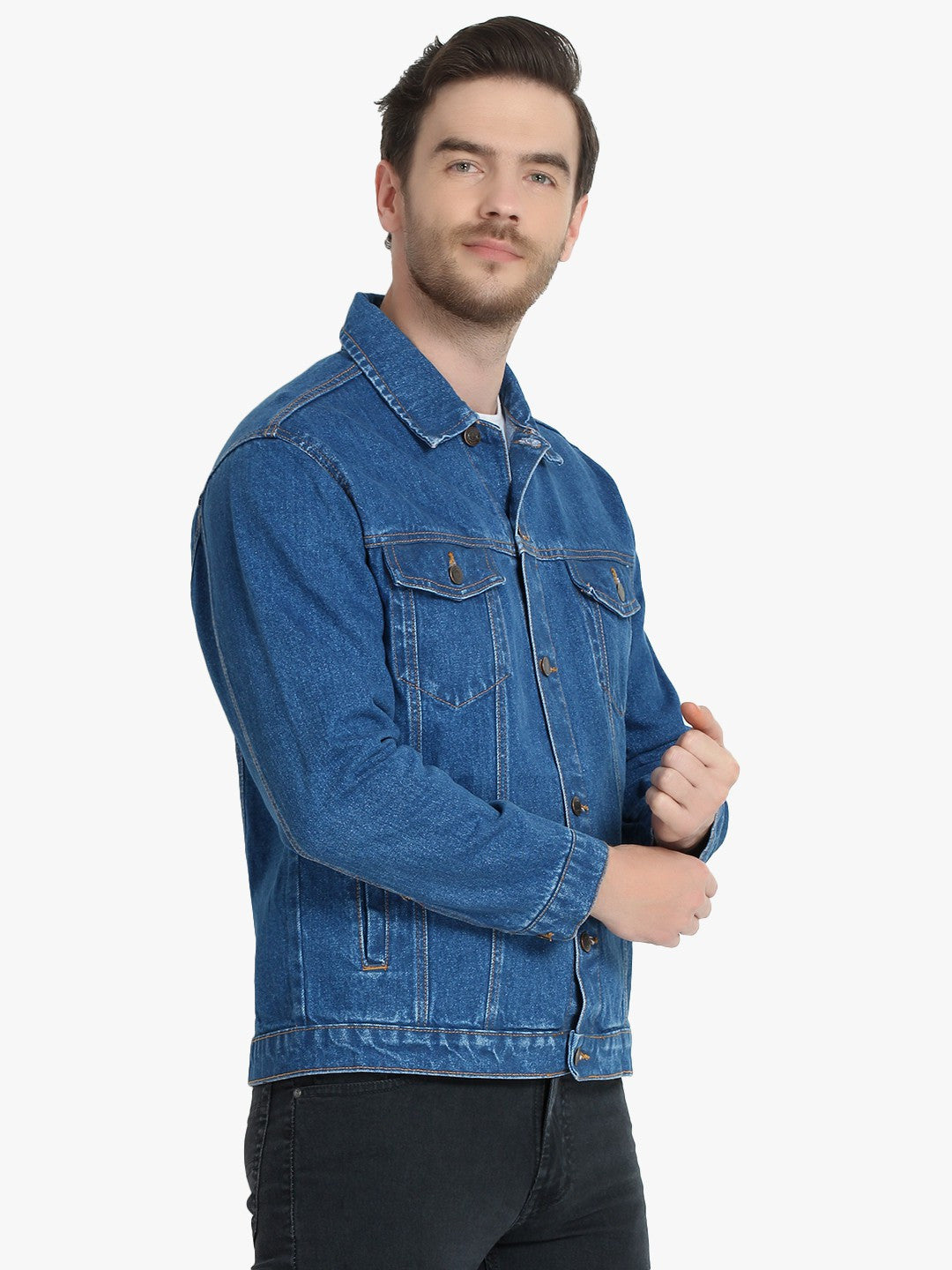 KOTTY Full Sleeve Washed Men Denim Jacket 