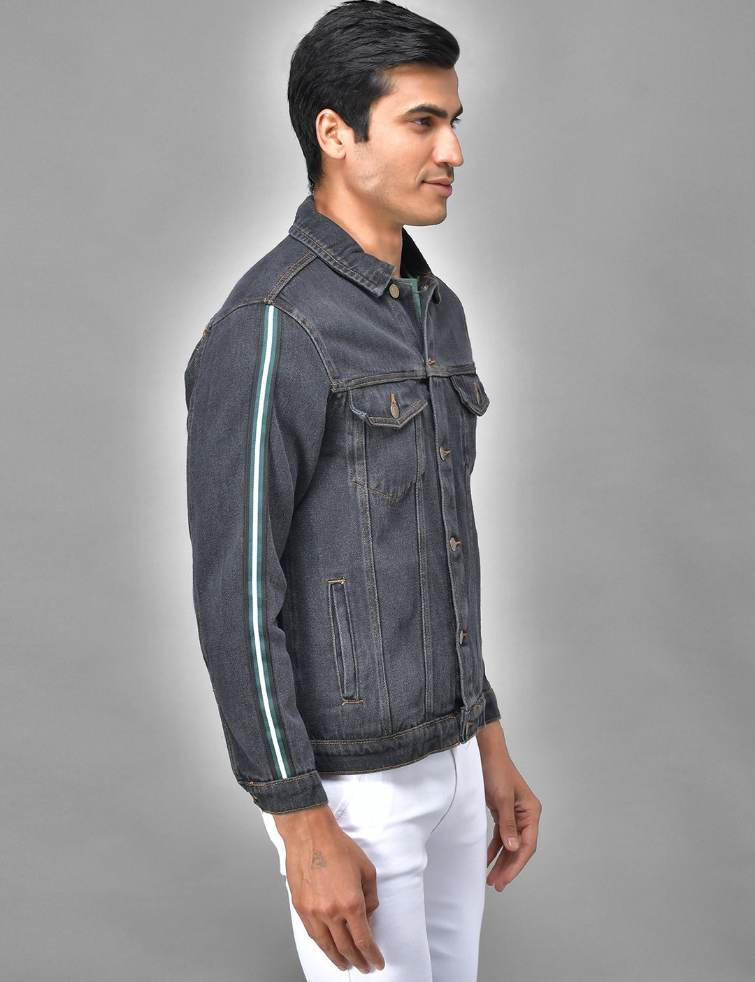 KOTTY Full Sleeve Self Design Men Denim Jacket 