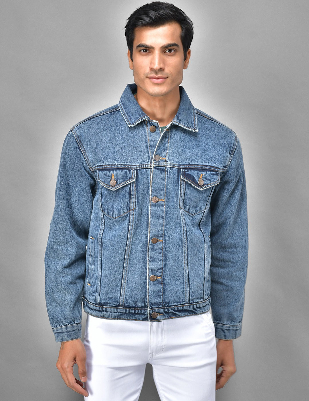 KOTTY Full Sleeve Solid Men Denim Jacket 
