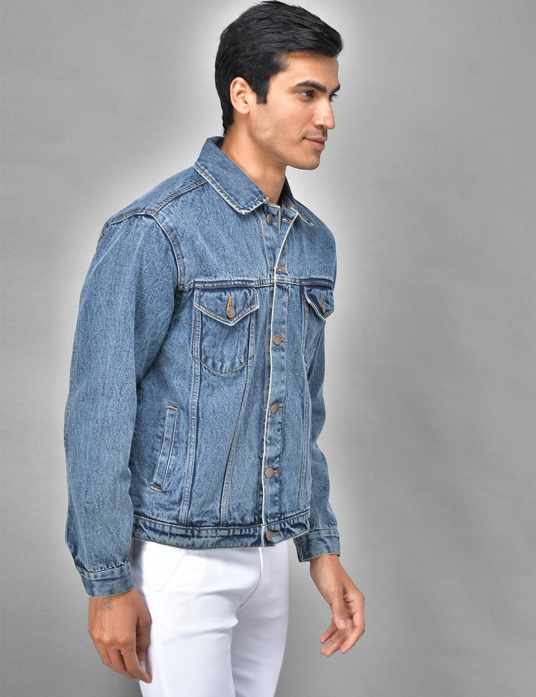 KOTTY Full Sleeve Solid Men Denim Jacket 