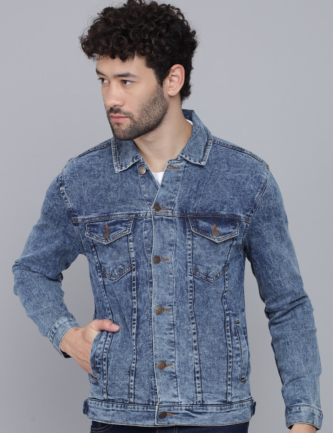 KOTTY Full Sleeve Washed Men Jacket 