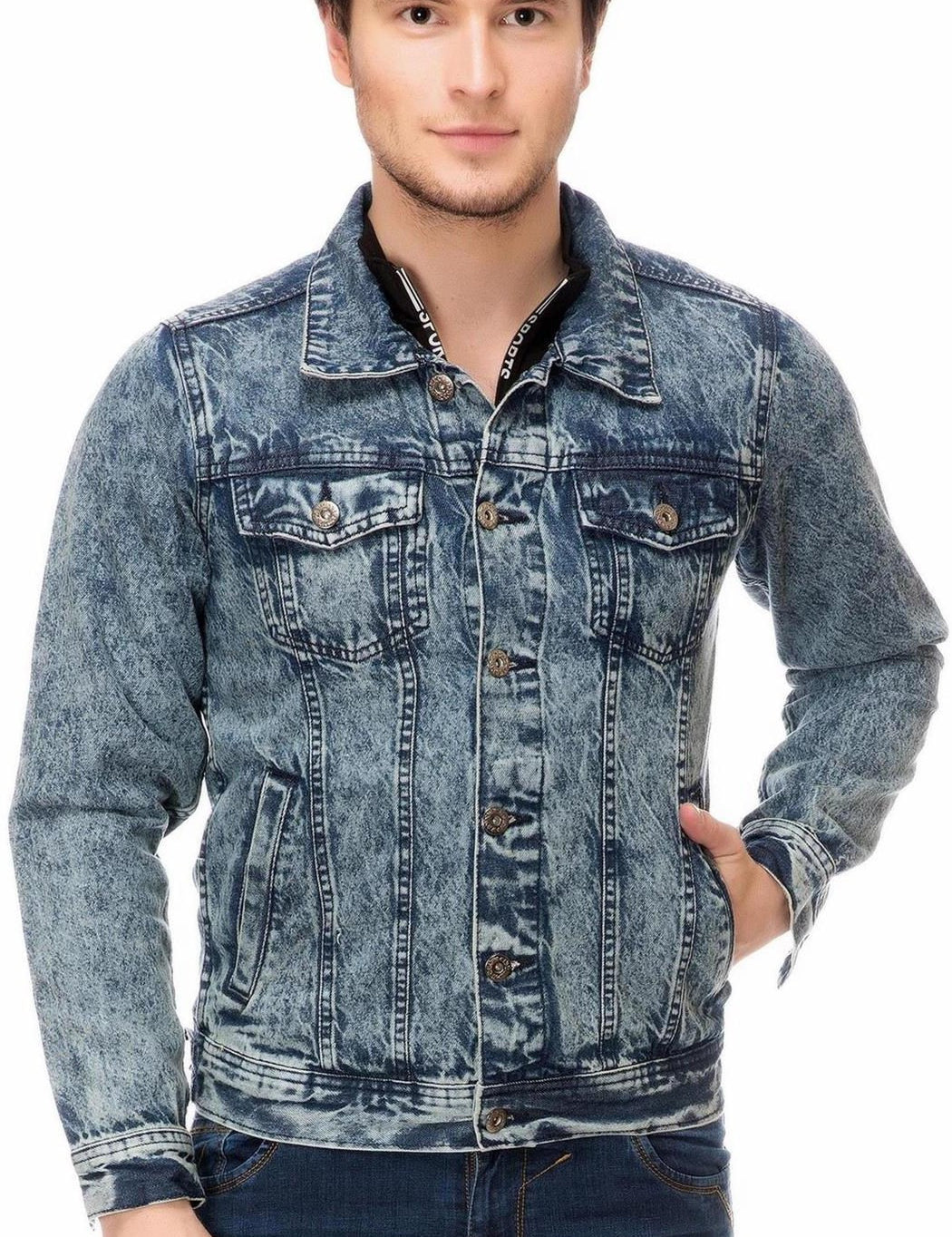 KOTTY Full Sleeve Solid Men Denim Jacket 
