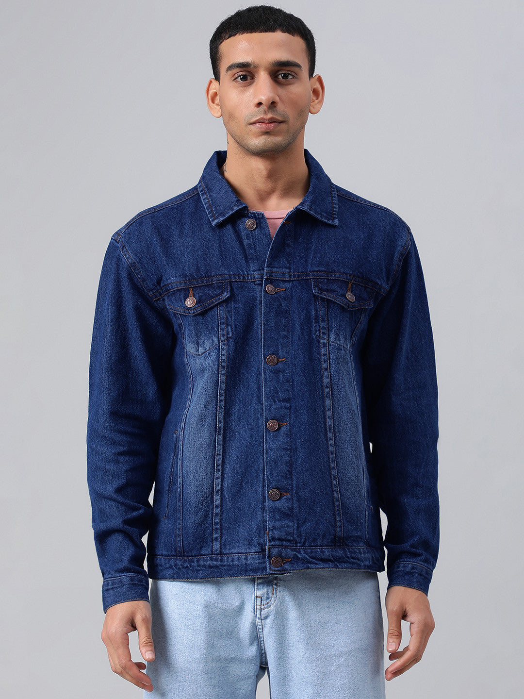 KOTTY Full Sleeve Washed Men Denim Jacket 