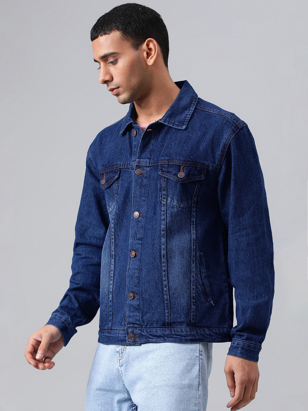 KOTTY Full Sleeve Washed Men Denim Jacket 