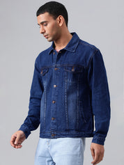 KOTTY Full Sleeve Washed Men Denim Jacket 