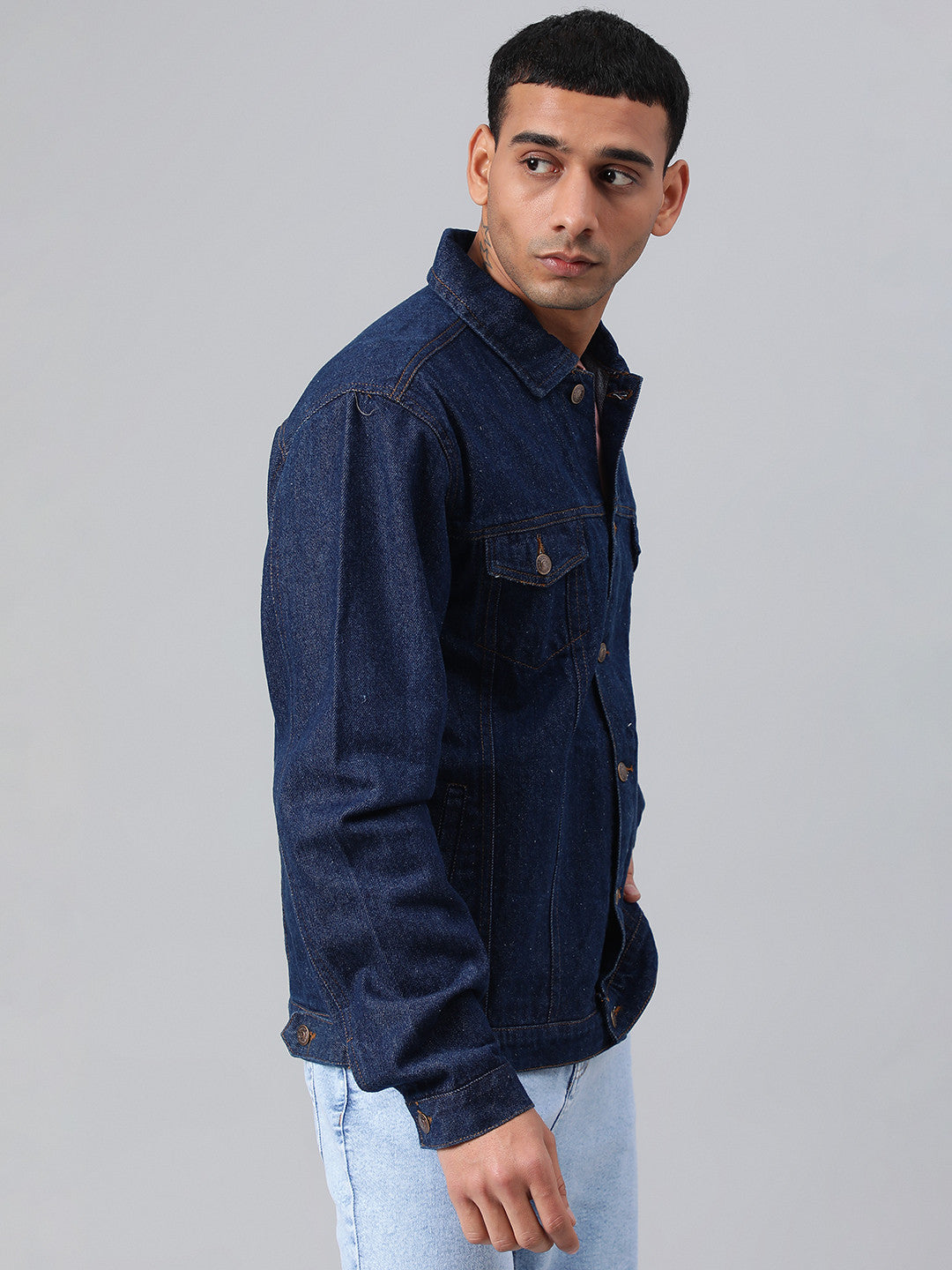 KOTTY Full Sleeve Washed Men Denim Jacket 