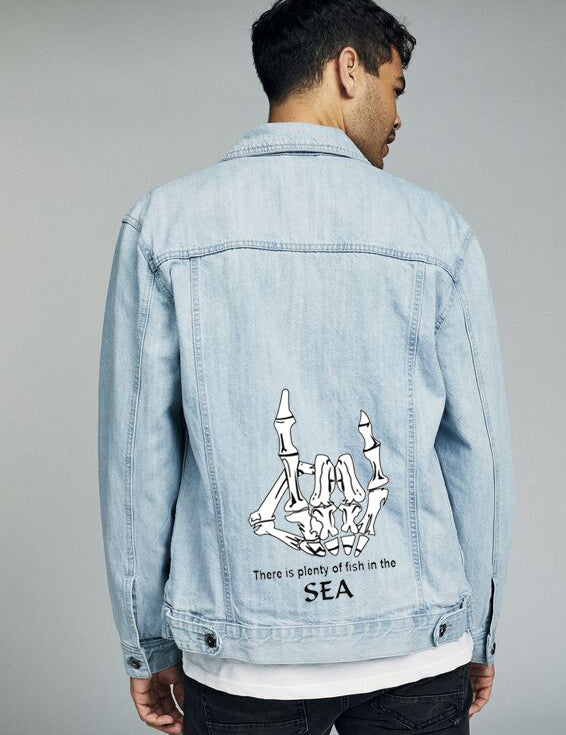 KOTTY Full Sleeve Printed Men Denim Jacket 
